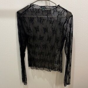 Wild Fable Sheer Black Lace Blouse